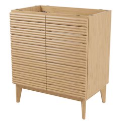 Calandre 30 in. W x 18 in. D x 33 in. H Thin Linear Slat Wood Farmhouse 2-Shelf