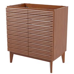 Calandre 30 in. W x 18 in. D x 33 in. H Thin Linear Slat Wood Farmhouse 2-Shelf