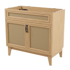 Javer 36 in. W x 18 in. D x 33 in. H Bohemian Rattan Freestanding 2-Shelf Bath