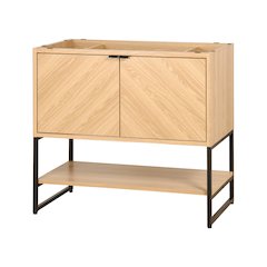 Juhl 35 in. W x 18 in. D x 33 in. H Chevron-Front 2-Shelf Freestanding Bathroom