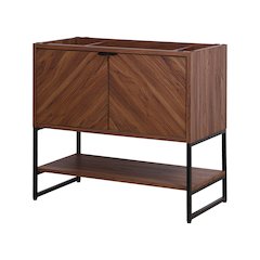 Juhl 35 in. W x 18 in. D x 33 in. H Chevron-Front 2-Shelf Freestanding Bathroom