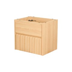 2-Drawer Wall Mounted Bath Vanity Cabinet Only (Sink Basin Not Included), Oak