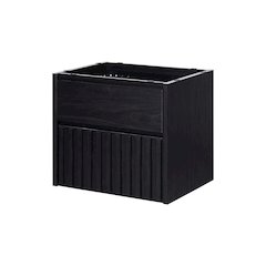 2-Drawer Wall Mounted Bath Vanity Cabinet Only (Sink Basin Not Included), Black