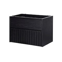 2-Drawer Wall Mounted Bath Vanity Cabinet Only (Sink Basin Not Included), Black