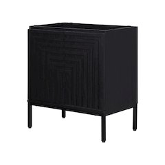 Transitional 2-Shelf Bath Vanity Cabinet Only (Sink Basin Not Included), Black