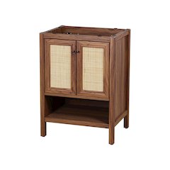 2-Shelf Bath Vanity Cabinet Only (Sink Basin Not Included), Walnut