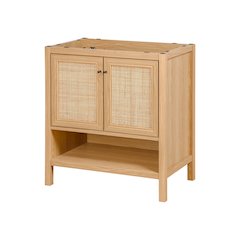 Jasper 30 in. W x 18 in. D x 33 in. H Rattan Coastal 2-Shelf Freestanding