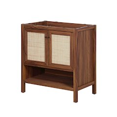 2-Shelf Bath Vanity Cabinet Only (Sink Basin Not Included), Walnut