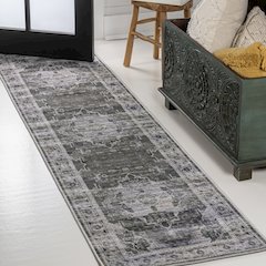Alanya Ornate Medallion Machine-Washable Runner Rug