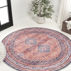 Dalyan Geometric Medallions Machine-Washable Area Rug