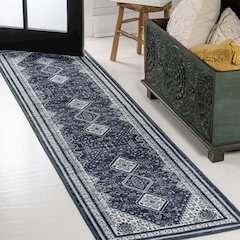 Dalyan Geometric Medallions Machine-Washable Runner Rug