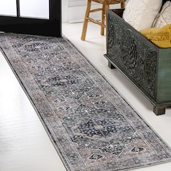 Alacati Ogee Medallion Machine-Washable Runner Rug