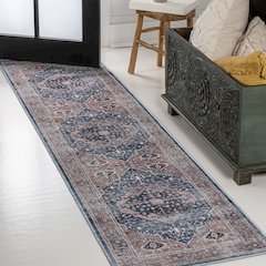 Alacati Ogee Medallion Machine-Washable Runner Rug