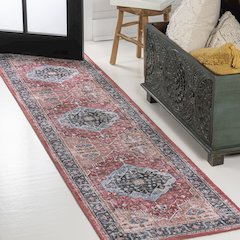 Alacati Ogee Medallion Machine-Washable Runner Rug