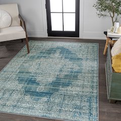 Regis Bohemian Medallion Machine-Washable Area Rug