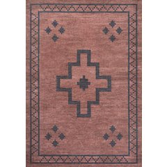 Korsa Geometric Medallion Machine Washable Area Rug