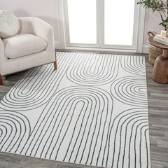 Doodle Contemporary Glam Geometric Machine-Washable Area Rug