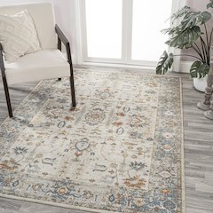 Hiero Persian Border Low-Pile Machine-Washable Area Rug