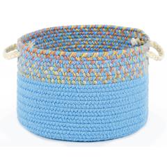 Kids' Isle Aqua Blue Banded 10" x 8" Basket