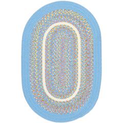 Kids' Isle Aqua Blue Banded 2X4 Oval