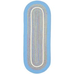Kids' Isle Aqua Blue Banded 2X6 Oval