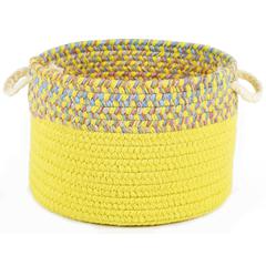 Kids' Isle Yellow Banded 18" x 12" Basket