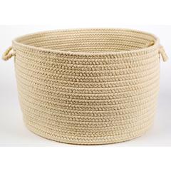 Solid Sand Wool 18" x 12" Basket