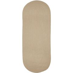 Solid Sand Wool 2X8 Oval