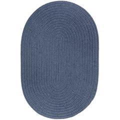 Solid Sailor Blue Wool 2X3 Oval