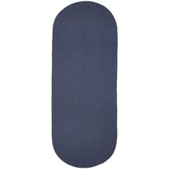 Solid Sailor Blue Wool 2X6 Oval