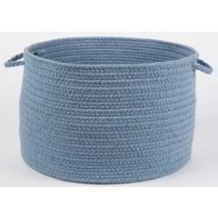 Solid Blue Bonnet Wool 18" x 12" Basket
