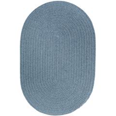 Solid Blue Bonnet Wool 3X5 Oval