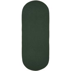 Solid Hunter Green Wool 2X6 Oval