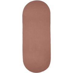 Solid Old Rose Wool 2X6 Oval
