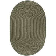 Solid Moss Green Wool 3X5 Oval