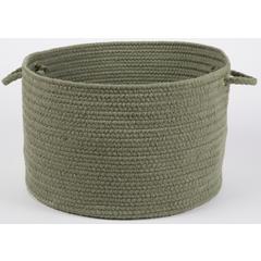 Solid Moss Green Wool 18" x 12" Basket