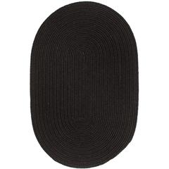 Solid Black Wool 4X6 Oval