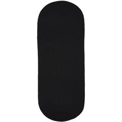 Solid Black Wool 2X8 Oval