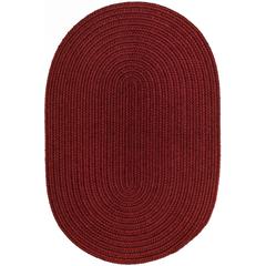 Solid Barn Red Wool 2X4 Oval