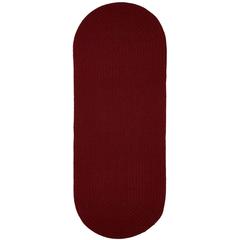 Solid Barn Red Wool 2X6 Oval