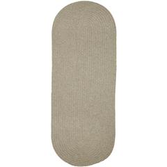 Solid Lt. Gray Wool 2X6 Oval