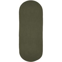 Solid Dk. Sage Wool 2X8 Oval