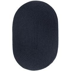 Solid Navy Wool 2X4 Oval