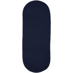 Solid Navy Wool 2X8 Oval