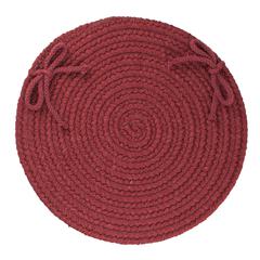 Solid Red Wine Wool 15" Chair Pad