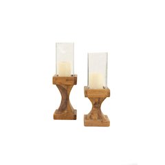 Set Of Two Square Hurricanes With Recycled Wood Bases