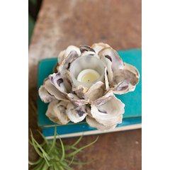 Oyster Shell Flower Votive Holder