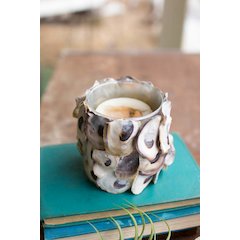 Oyster Shell Round Candle Holder