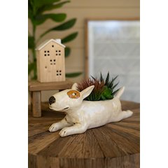 Ceramic Bull Terrier Planter