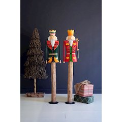 Set Of Two Painted Metal And Wood Nutcrackers